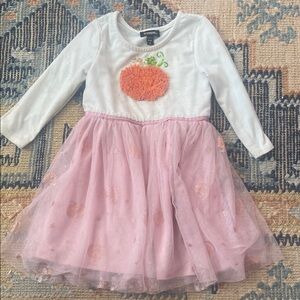 Zunie White and Pink Pumpkin Tulle Dress